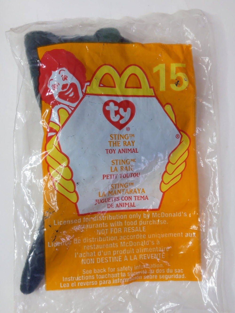 Ty McDonald's Beanie Baby Sting the Ray Plush #15